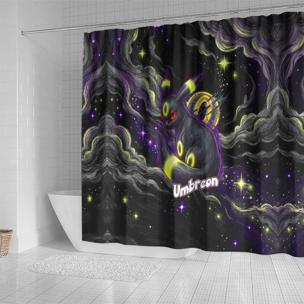 Umbreon Shower Curtain Cosmic Neon Galaxy Art
