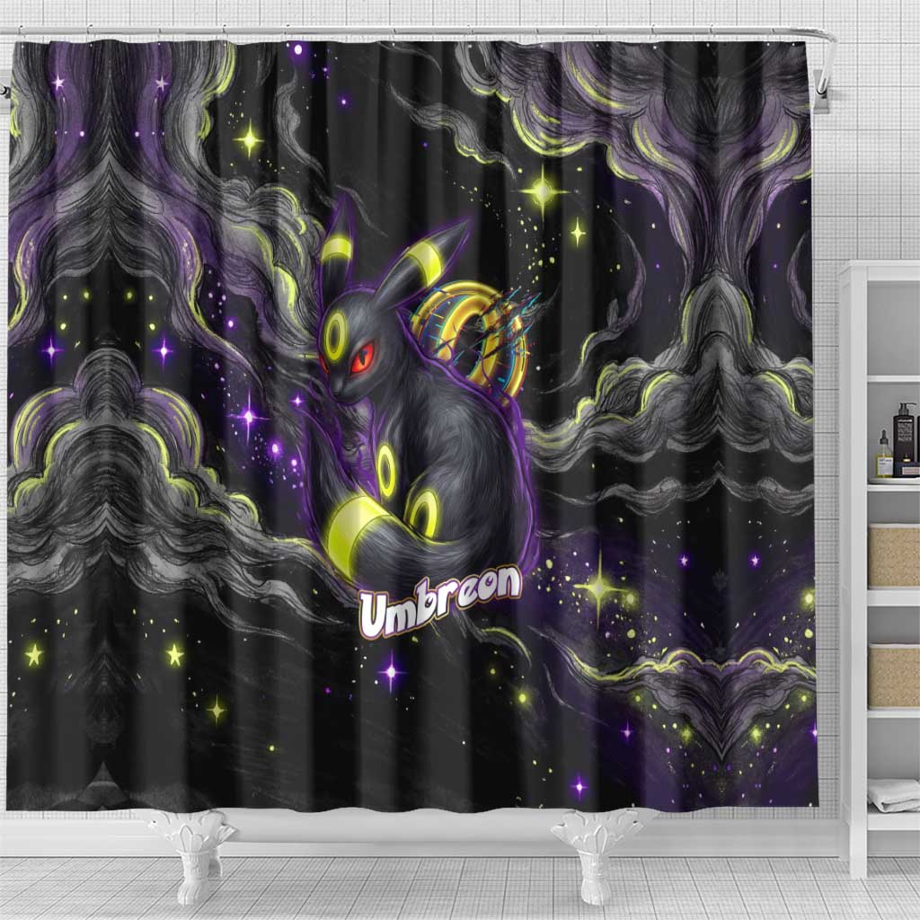 Umbreon Shower Curtain Cosmic Neon Galaxy Art