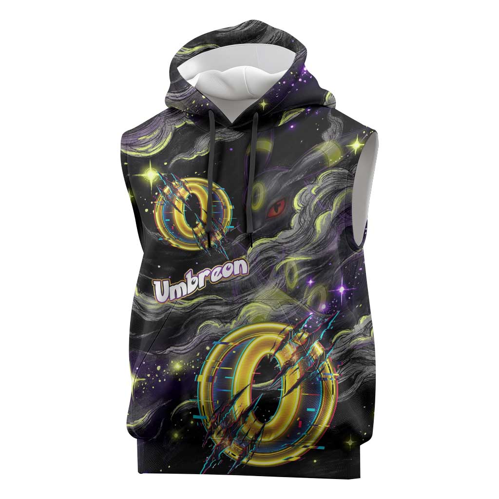 Umbreon Sleeveless Hoodie Cosmic Neon Galaxy Art