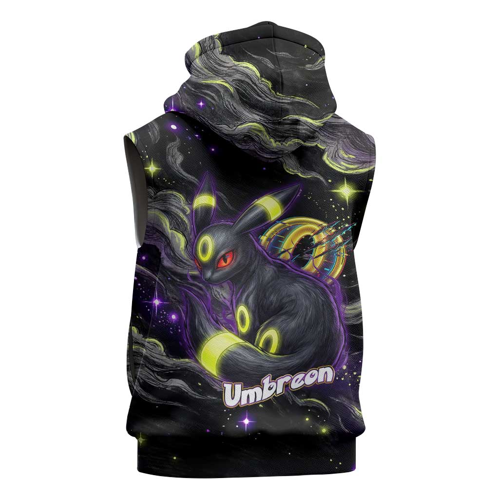Umbreon Sleeveless Hoodie Cosmic Neon Galaxy Art