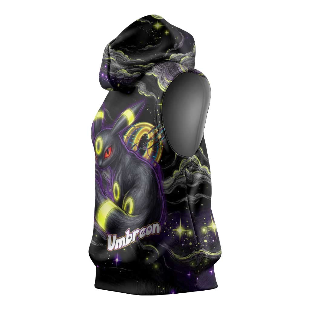 Umbreon Sleeveless Hoodie Cosmic Neon Galaxy Art