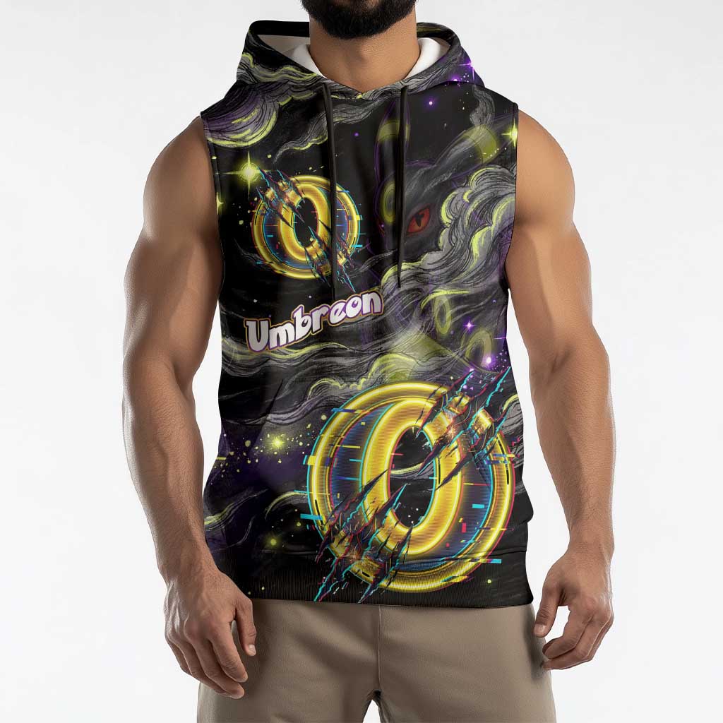 Umbreon Sleeveless Hoodie Cosmic Neon Galaxy Art