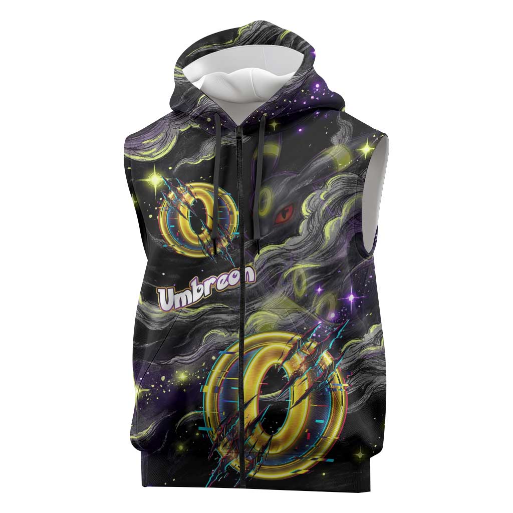 Umbreon Sleeveless Zip Hoodie Cosmic Neon Galaxy Art
