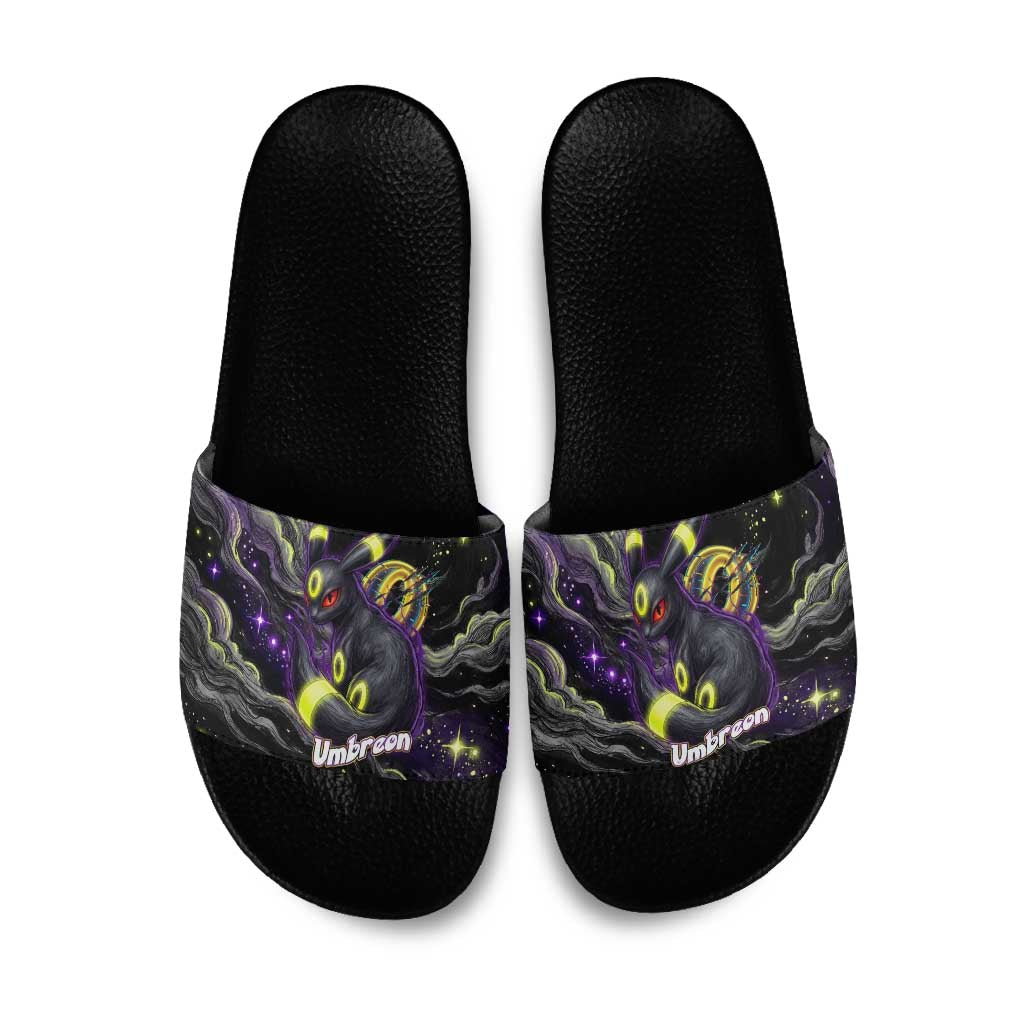 Umbreon Slide Sandals Cosmic Neon Galaxy Art