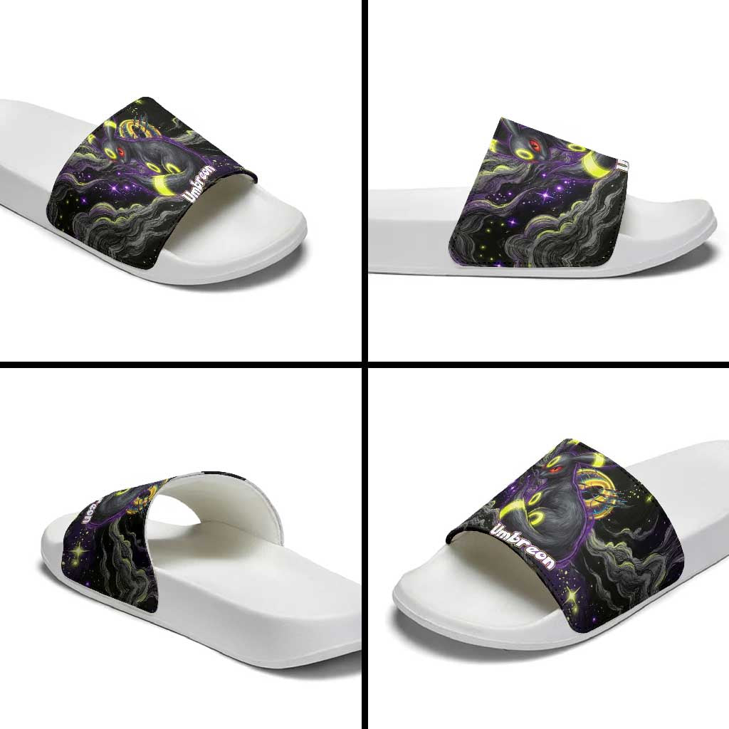 Umbreon Slide Sandals Cosmic Neon Galaxy Art