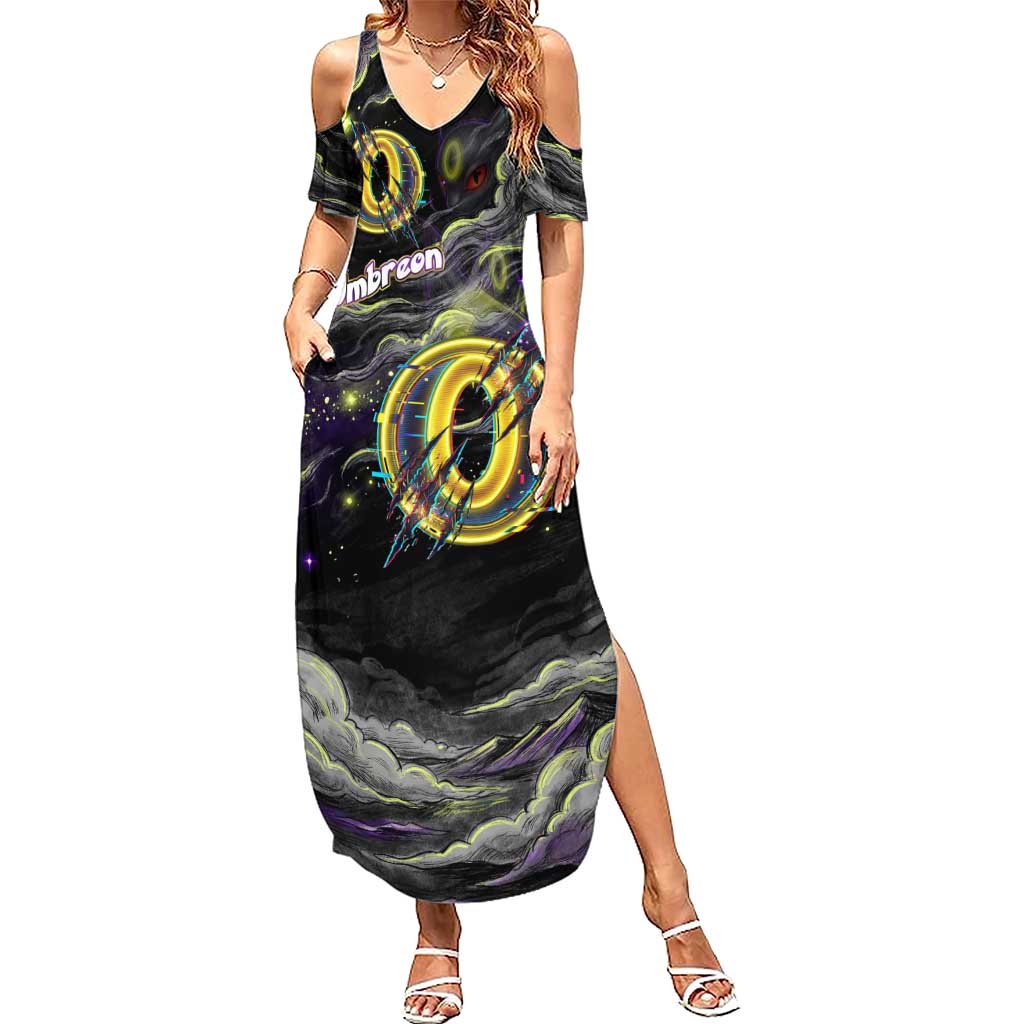 Umbreon Summer Maxi Dress Cosmic Neon Galaxy Art