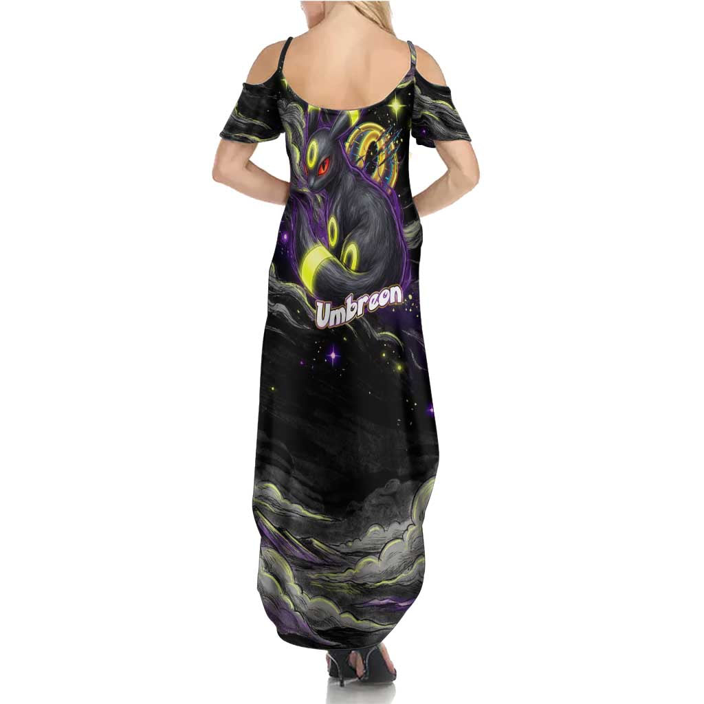 Umbreon Summer Maxi Dress Cosmic Neon Galaxy Art