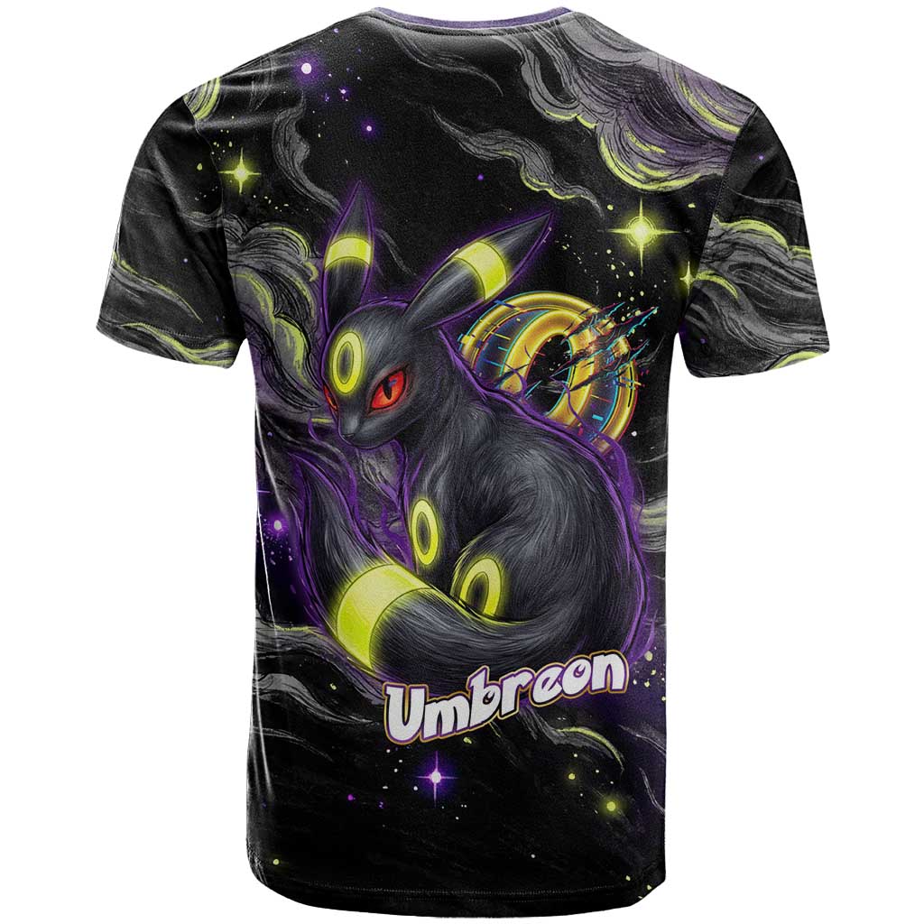 Umbreon T Shirt Cosmic Neon Galaxy Art