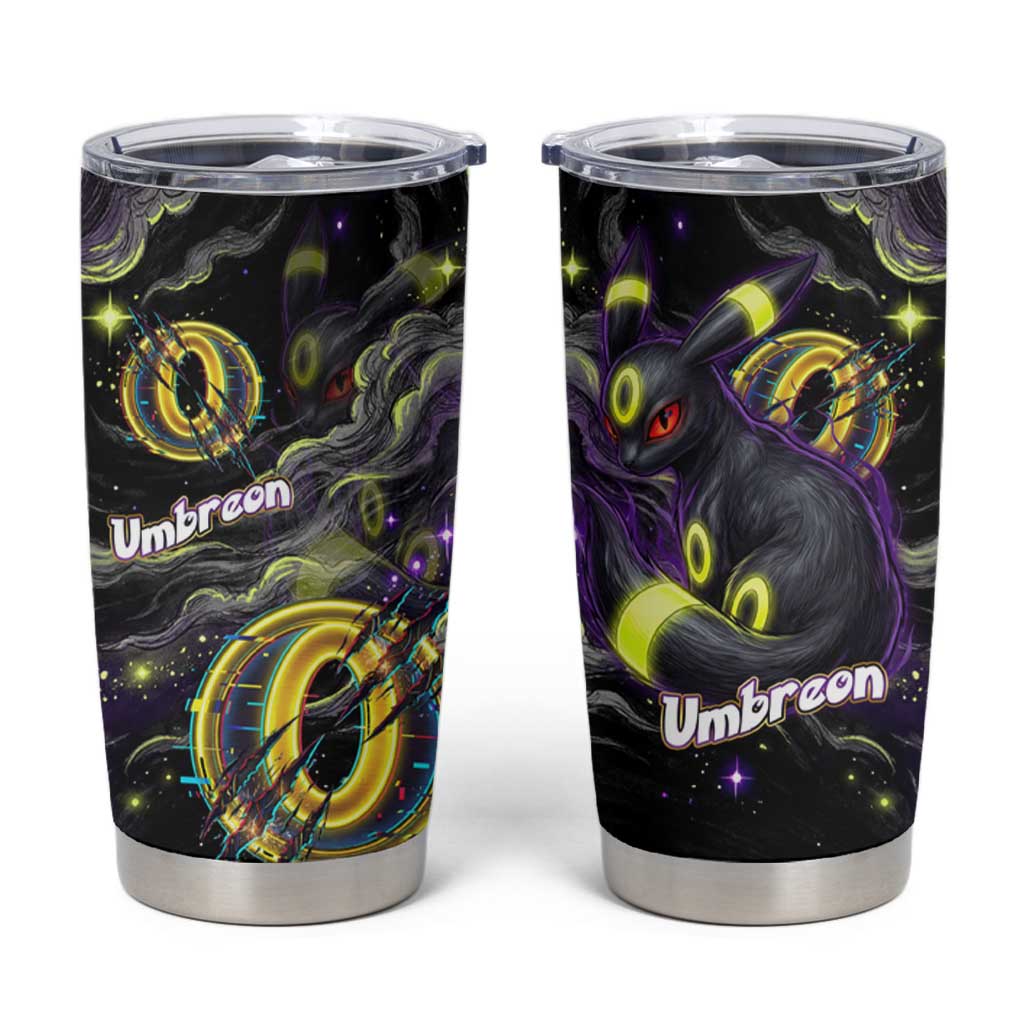 Umbreon Tumbler Cup Cosmic Neon Galaxy Art