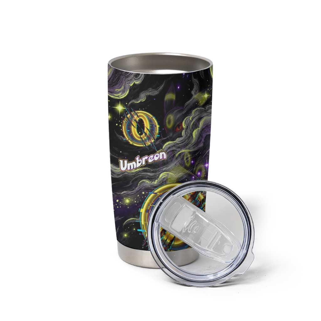 Umbreon Tumbler Cup Cosmic Neon Galaxy Art