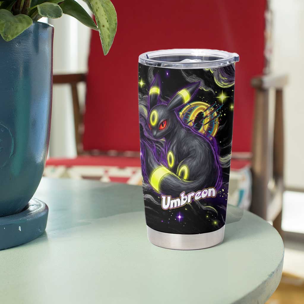 Umbreon Tumbler Cup Cosmic Neon Galaxy Art