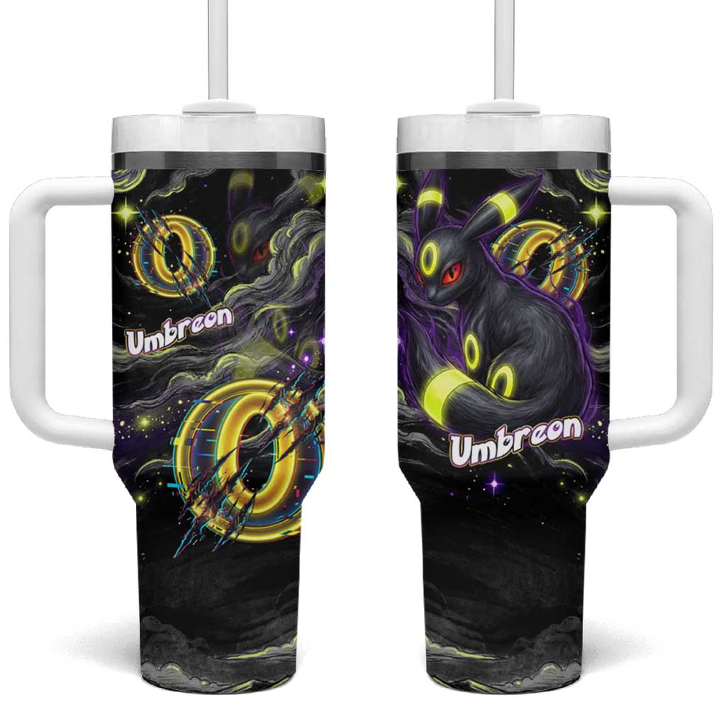 Umbreon Tumbler With Handle Cosmic Neon Galaxy Art