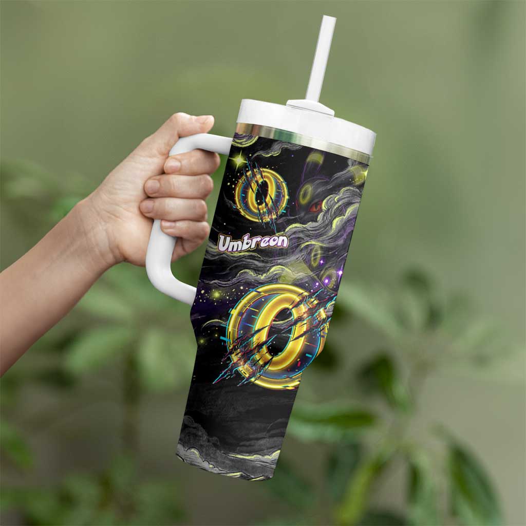 Umbreon Tumbler With Handle Cosmic Neon Galaxy Art