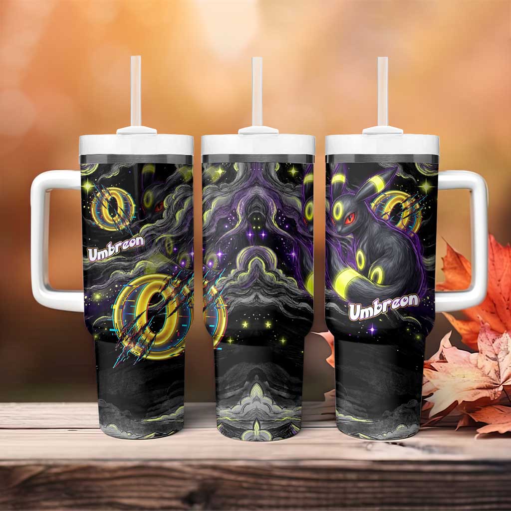 Umbreon Tumbler With Handle Cosmic Neon Galaxy Art