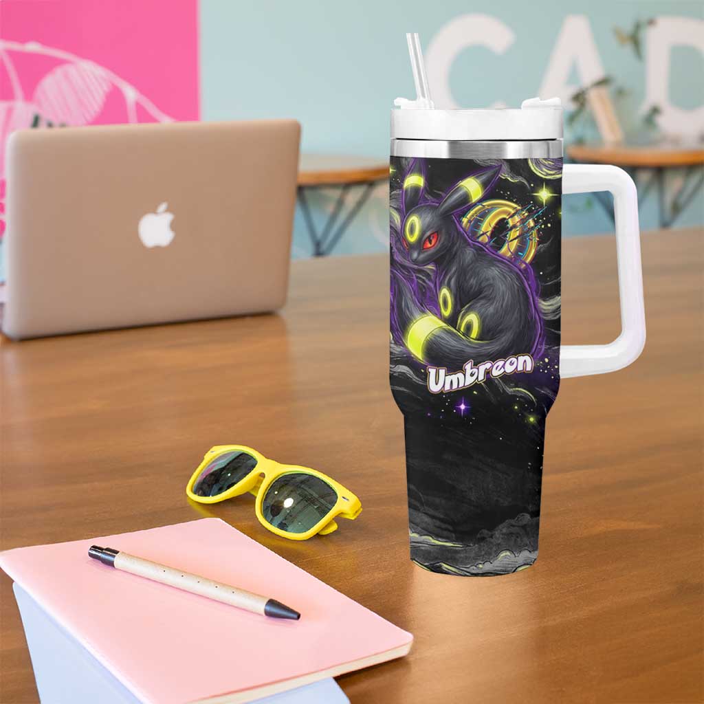 Umbreon Tumbler With Handle Cosmic Neon Galaxy Art
