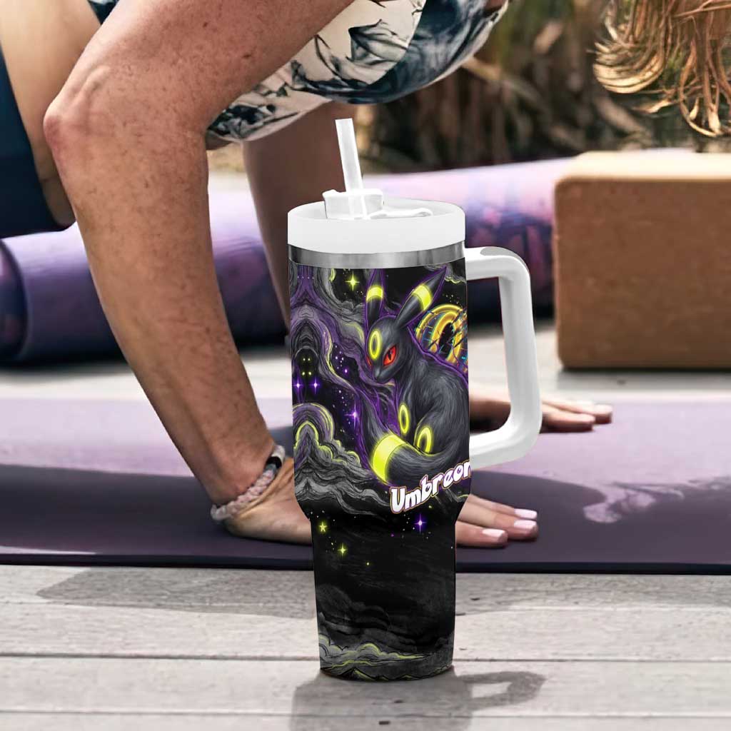 Umbreon Tumbler With Handle Cosmic Neon Galaxy Art