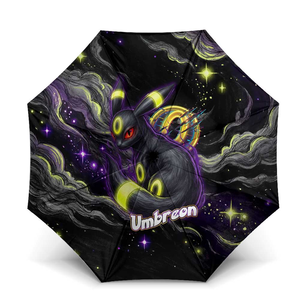 Umbreon Umbrella Cosmic Neon Galaxy Art