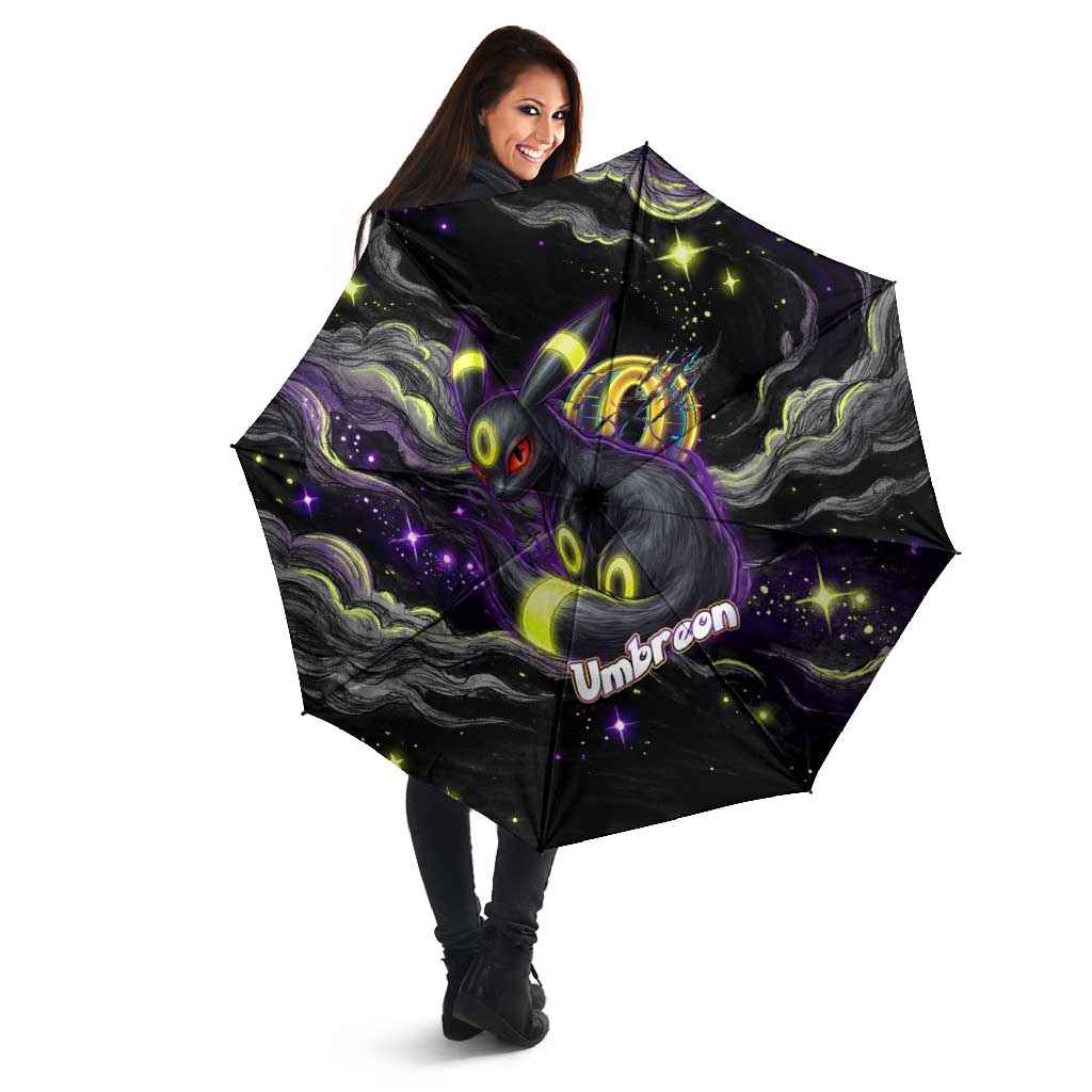 Umbreon Umbrella Cosmic Neon Galaxy Art
