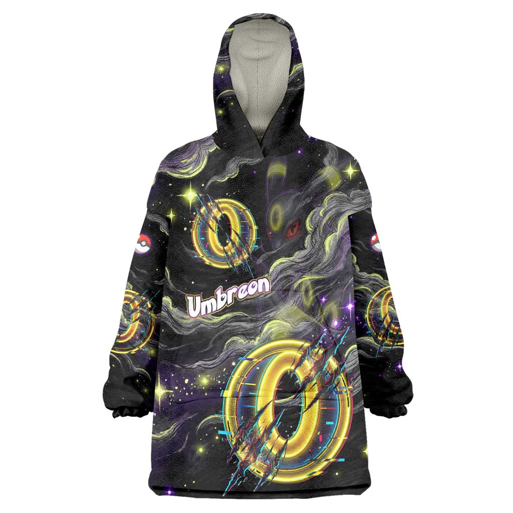 Umbreon Wearable Blanket Hoodie Cosmic Neon Galaxy Art