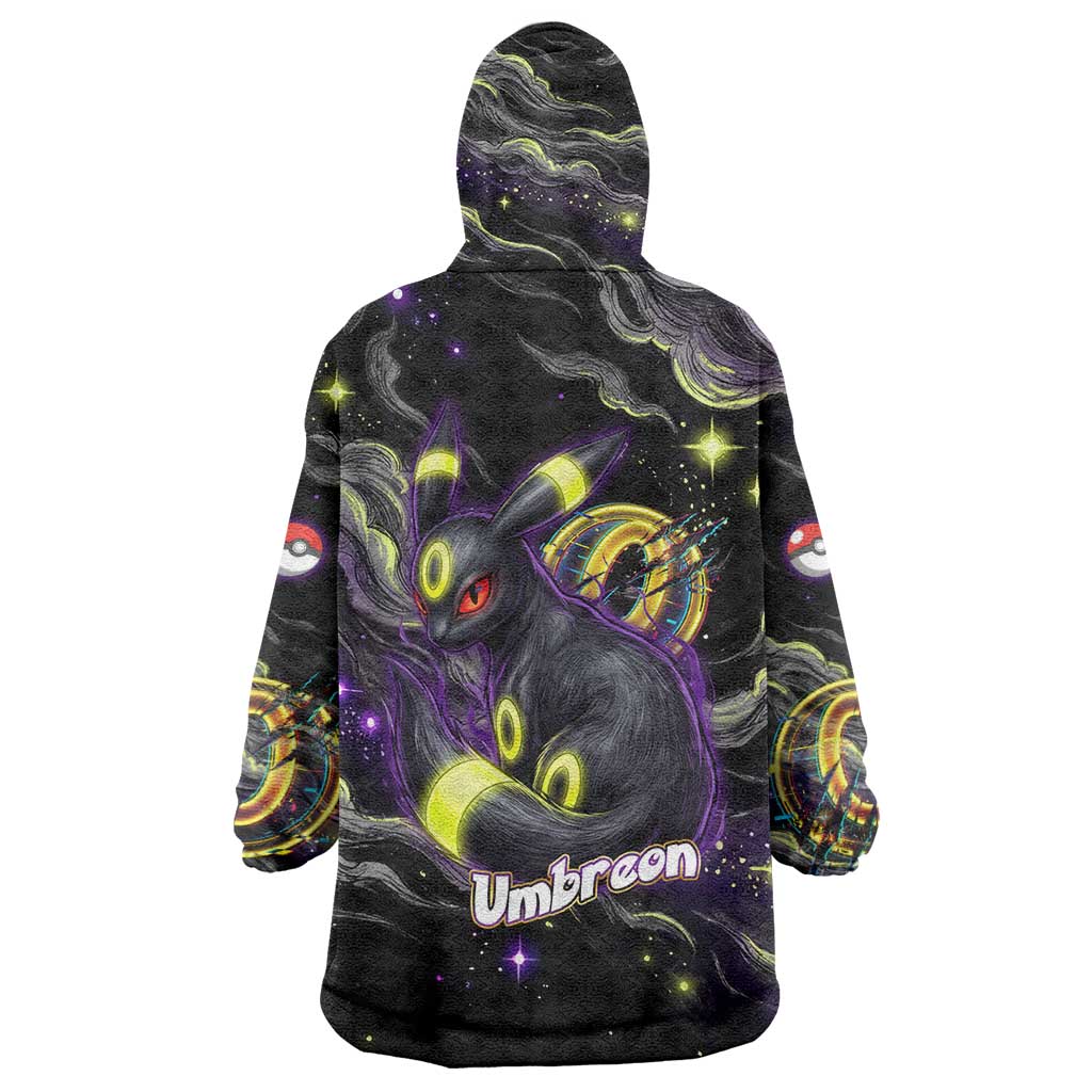 Umbreon Wearable Blanket Hoodie Cosmic Neon Galaxy Art