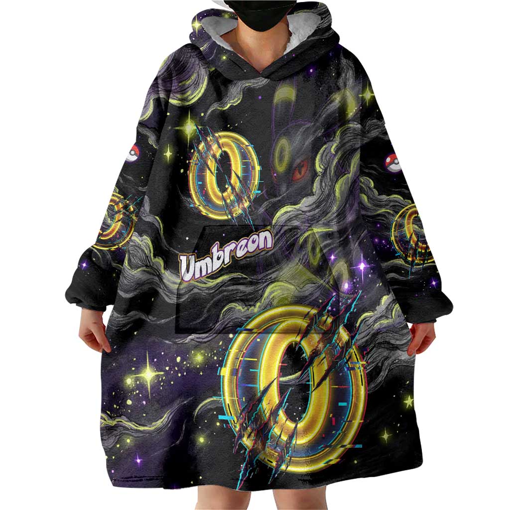 Umbreon Wearable Blanket Hoodie Cosmic Neon Galaxy Art