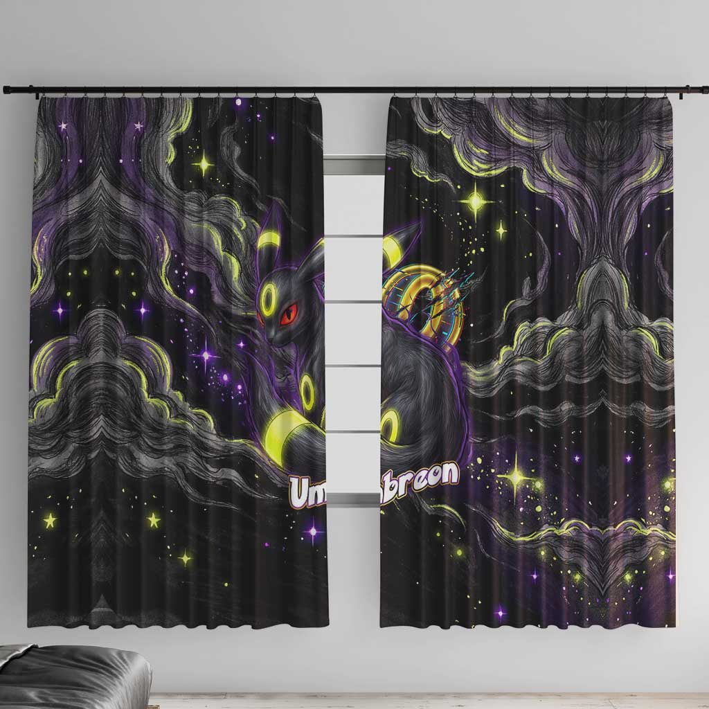 Umbreon Window Curtain Cosmic Neon Galaxy Art