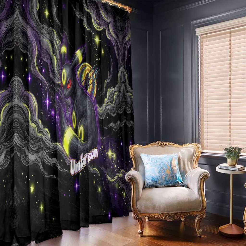 Umbreon Window Curtain Cosmic Neon Galaxy Art