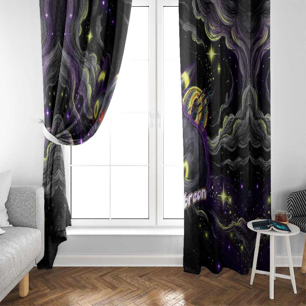 Umbreon Window Curtain Cosmic Neon Galaxy Art