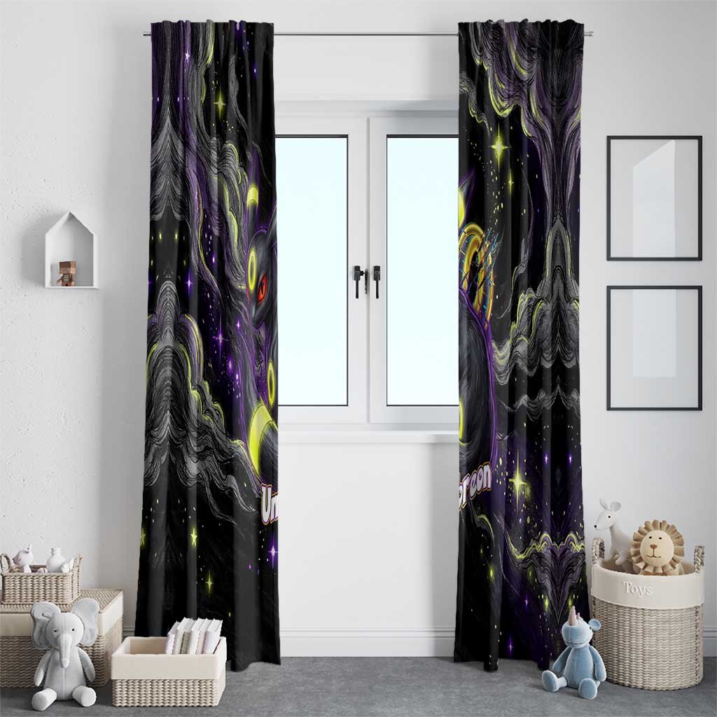 Umbreon Window Curtain Cosmic Neon Galaxy Art
