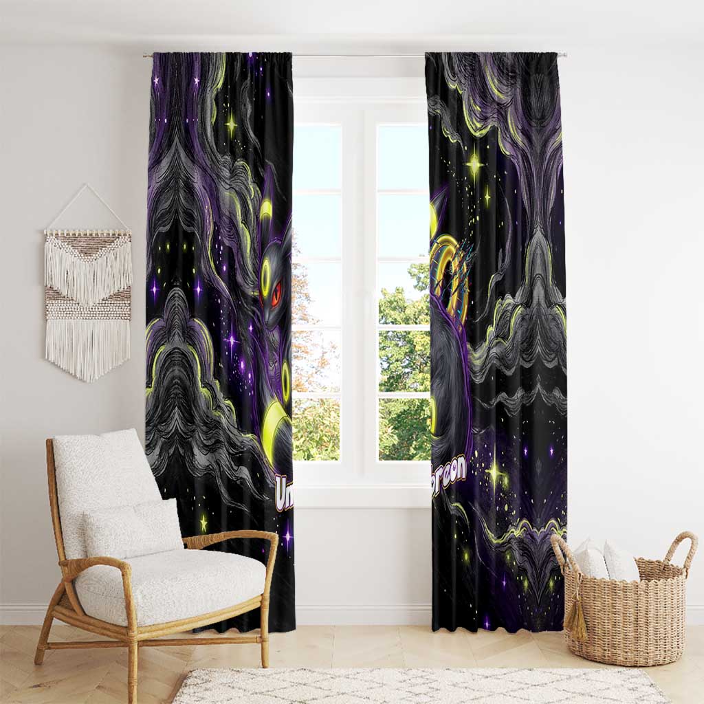 Umbreon Window Curtain Cosmic Neon Galaxy Art