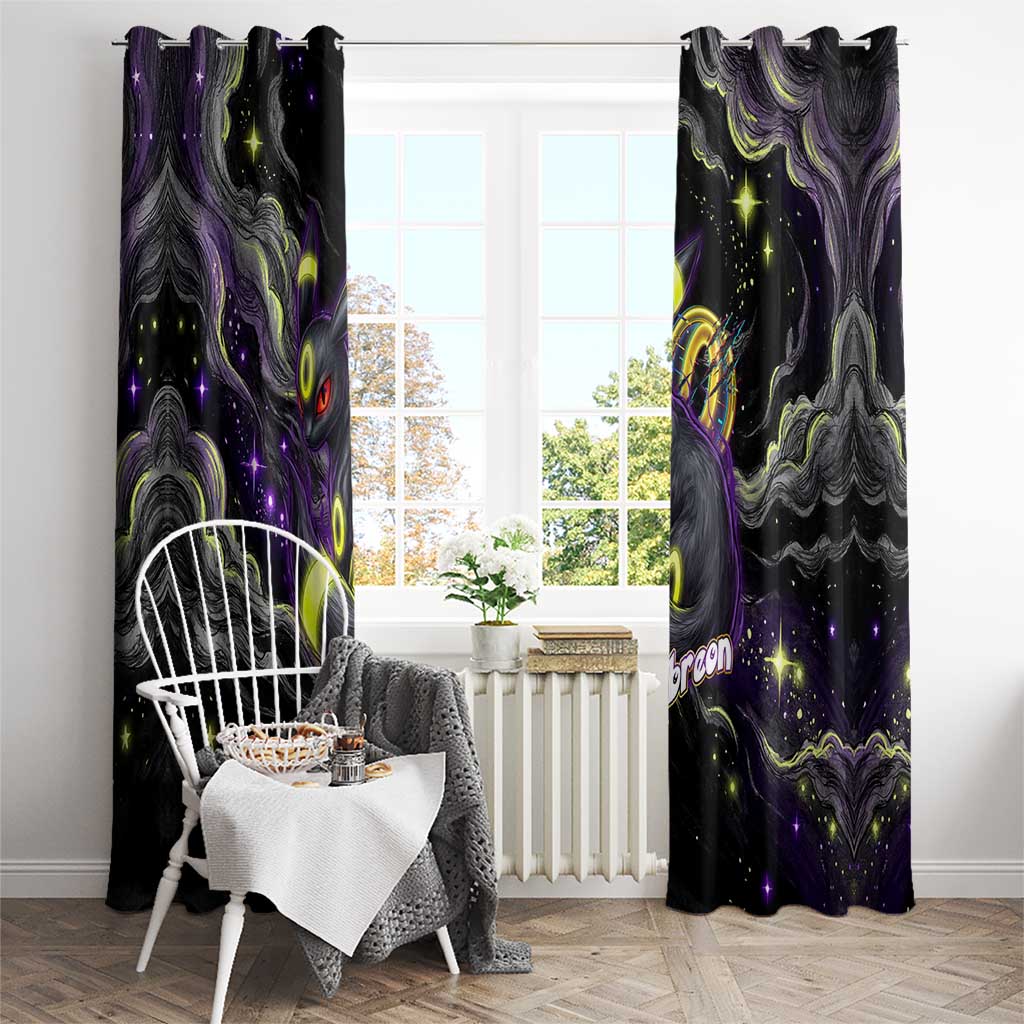Umbreon Window Curtain Cosmic Neon Galaxy Art