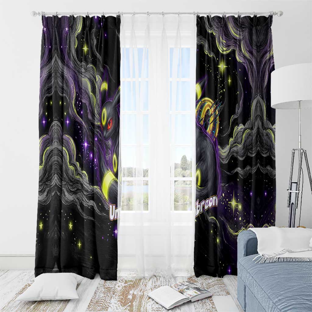 Umbreon Window Curtain Cosmic Neon Galaxy Art