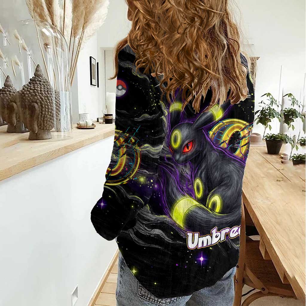 Umbreon Women Casual Shirt Cosmic Neon Galaxy Art