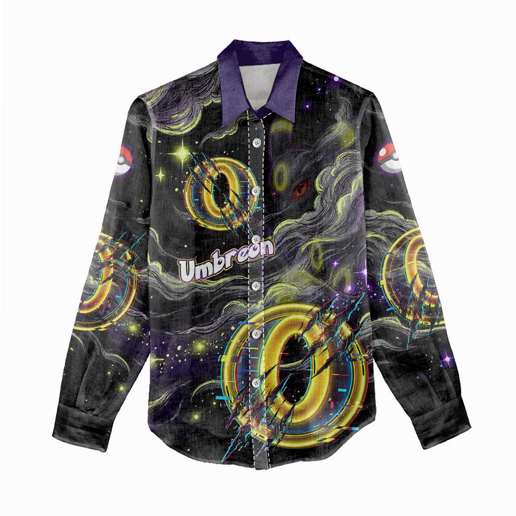 Umbreon Women Casual Shirt Cosmic Neon Galaxy Art