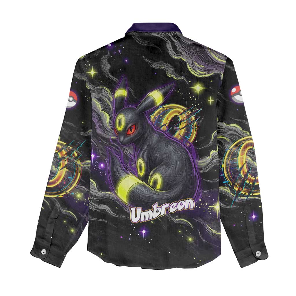 Umbreon Women Casual Shirt Cosmic Neon Galaxy Art