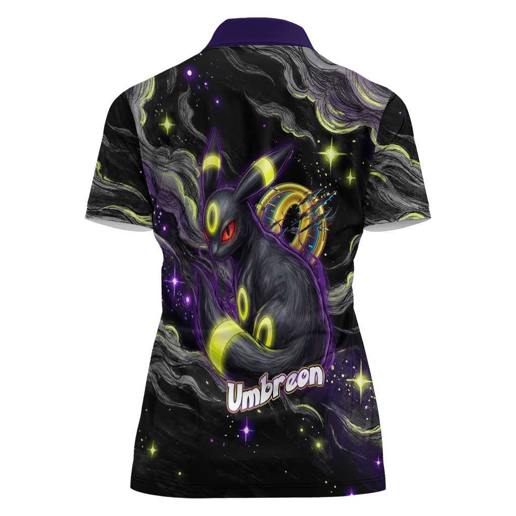 Umbreon Women Polo Shirt Cosmic Neon Galaxy Art