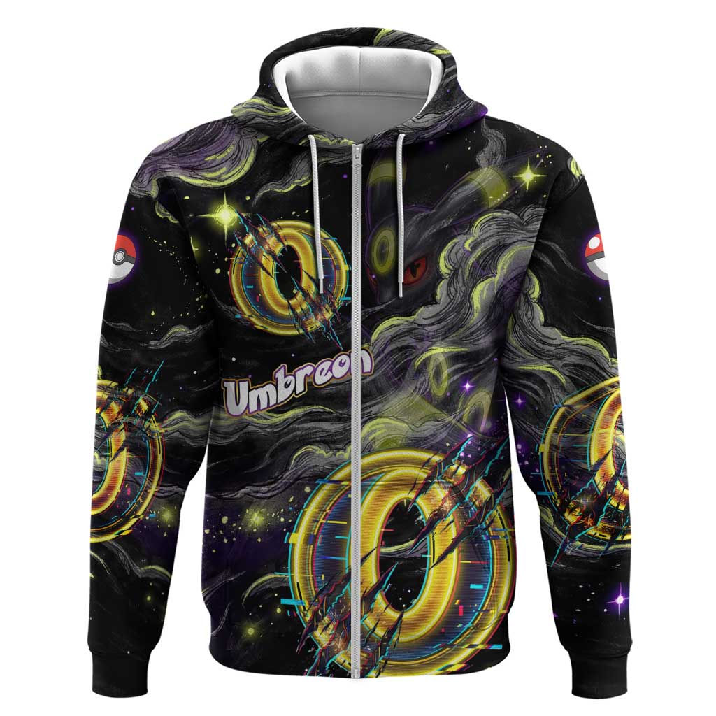 Umbreon Zip Hoodie Cosmic Neon Galaxy Art
