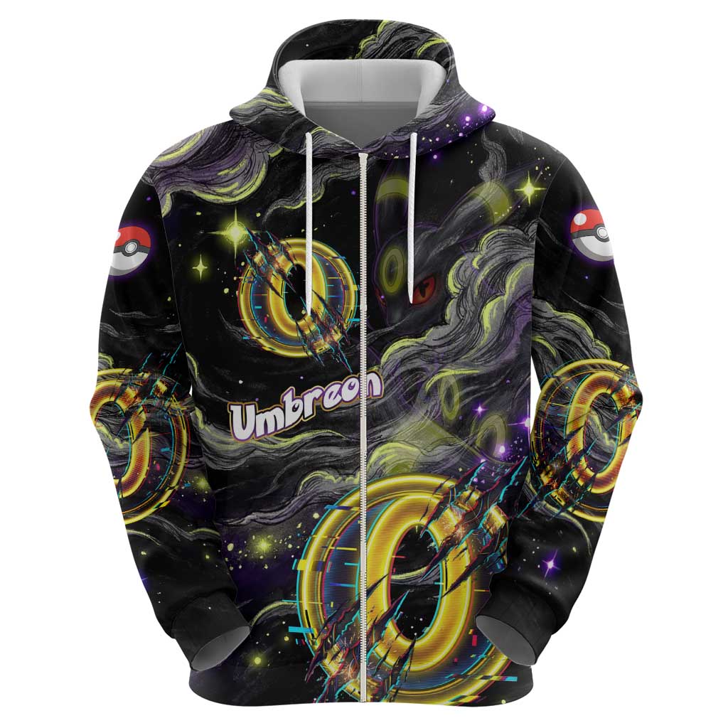 Umbreon Zip Hoodie Cosmic Neon Galaxy Art