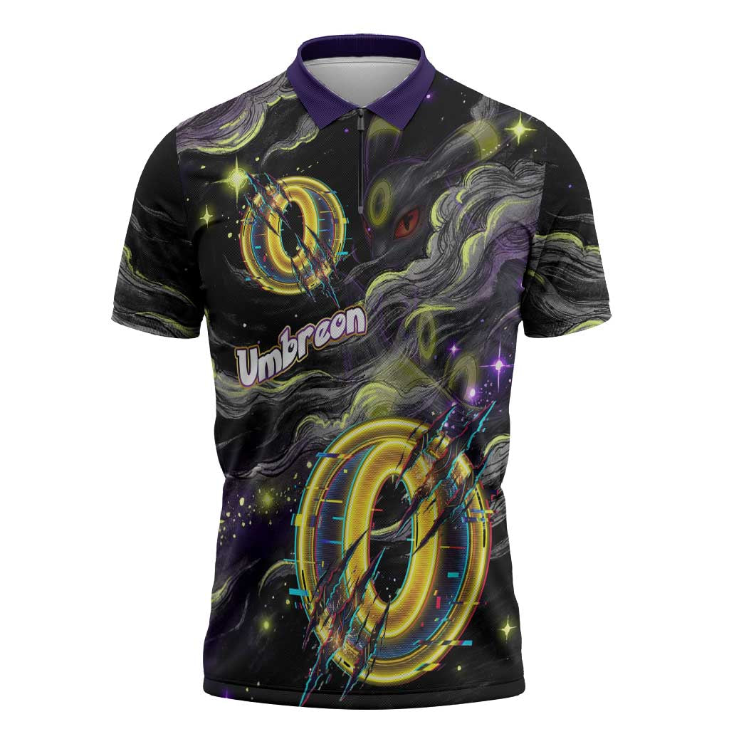 Umbreon Zipper Polo Shirt Cosmic Neon Galaxy Art