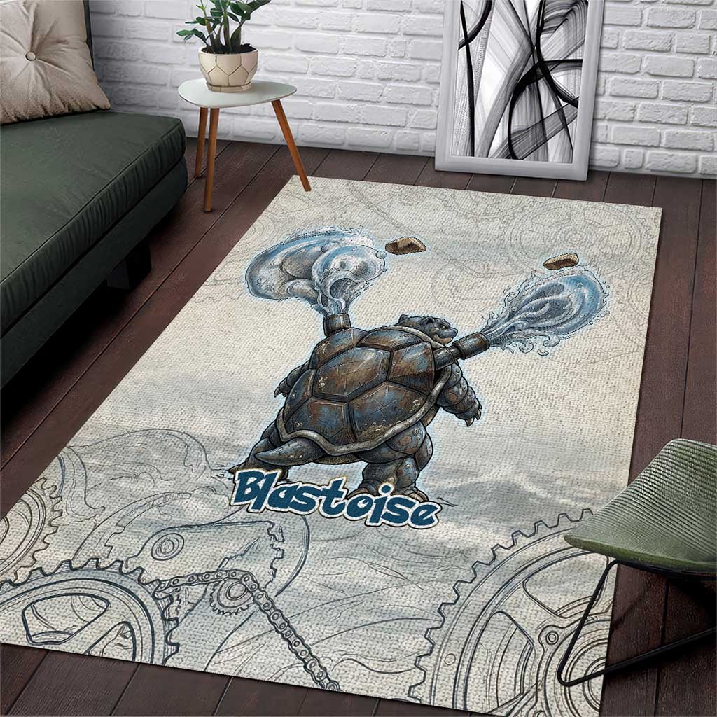 Blastoise Area Rug Steampunk Mechanical Gear Art