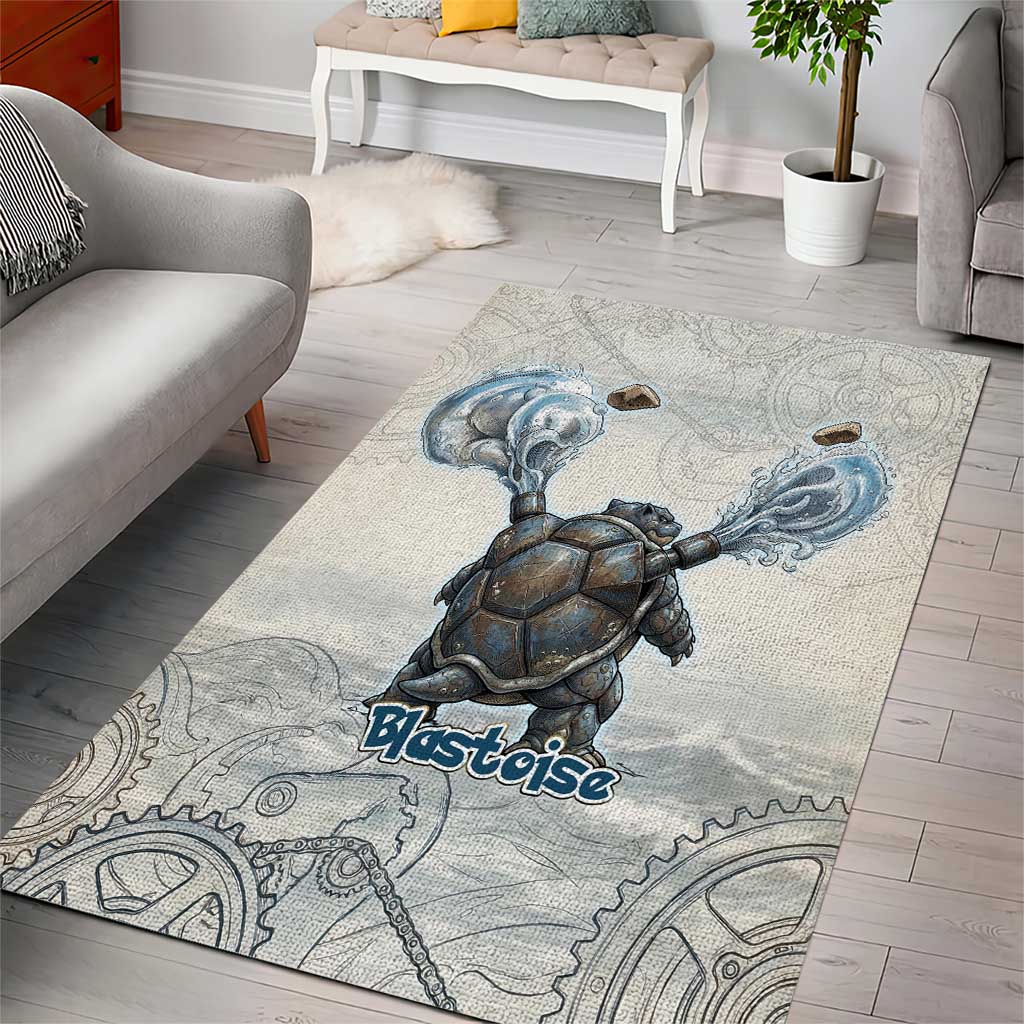 Blastoise Area Rug Steampunk Mechanical Gear Art
