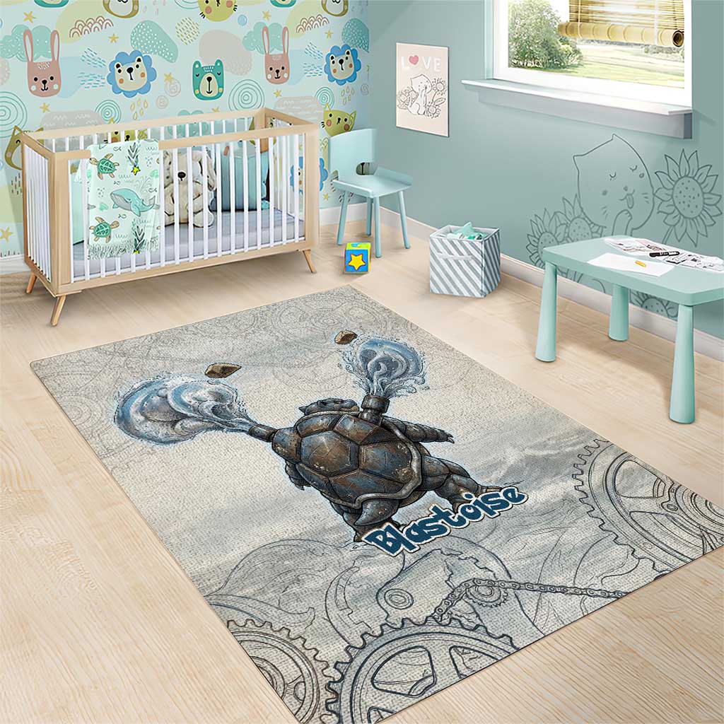 Blastoise Area Rug Steampunk Mechanical Gear Art