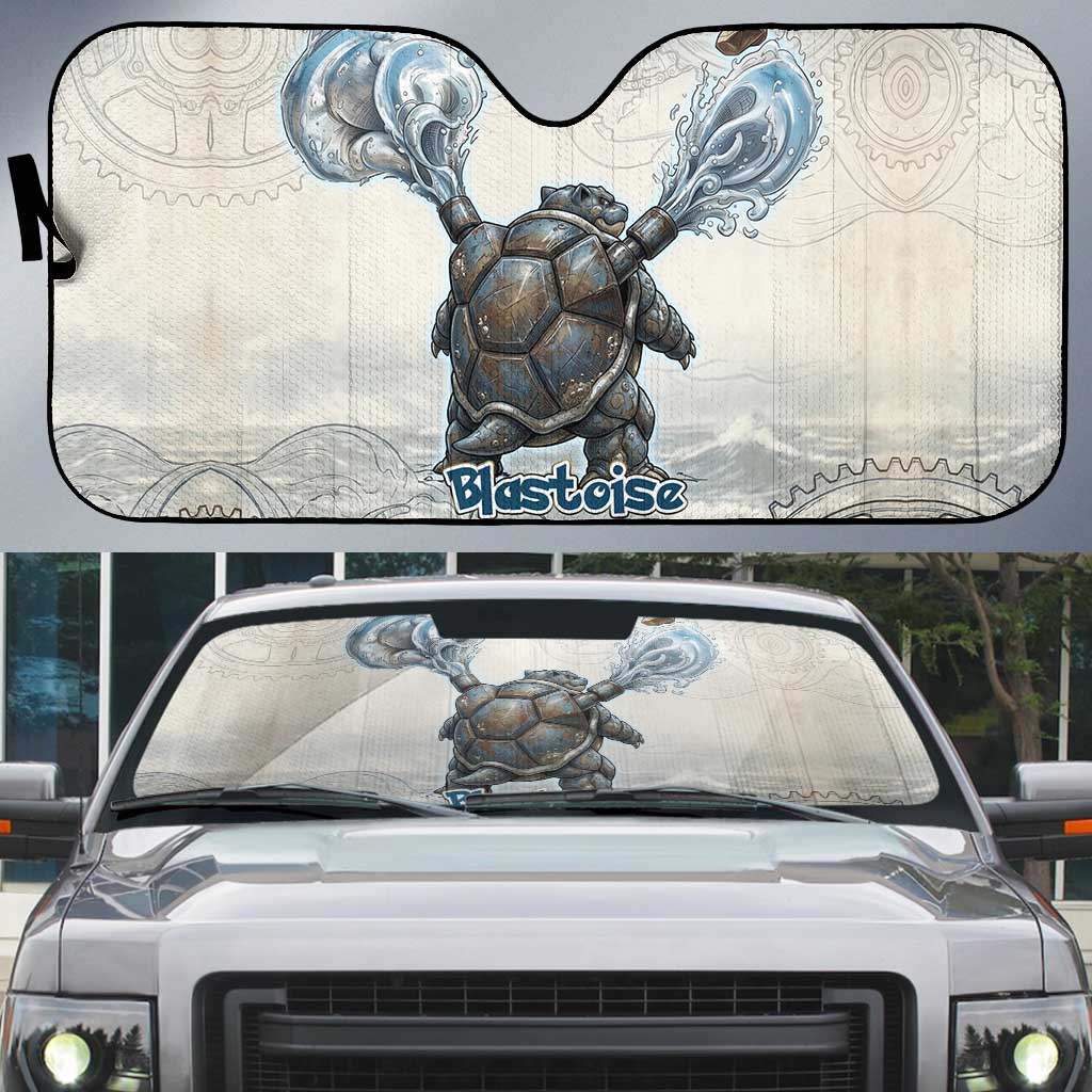 Blastoise Auto Sun Shade Steampunk Mechanical Gear Art