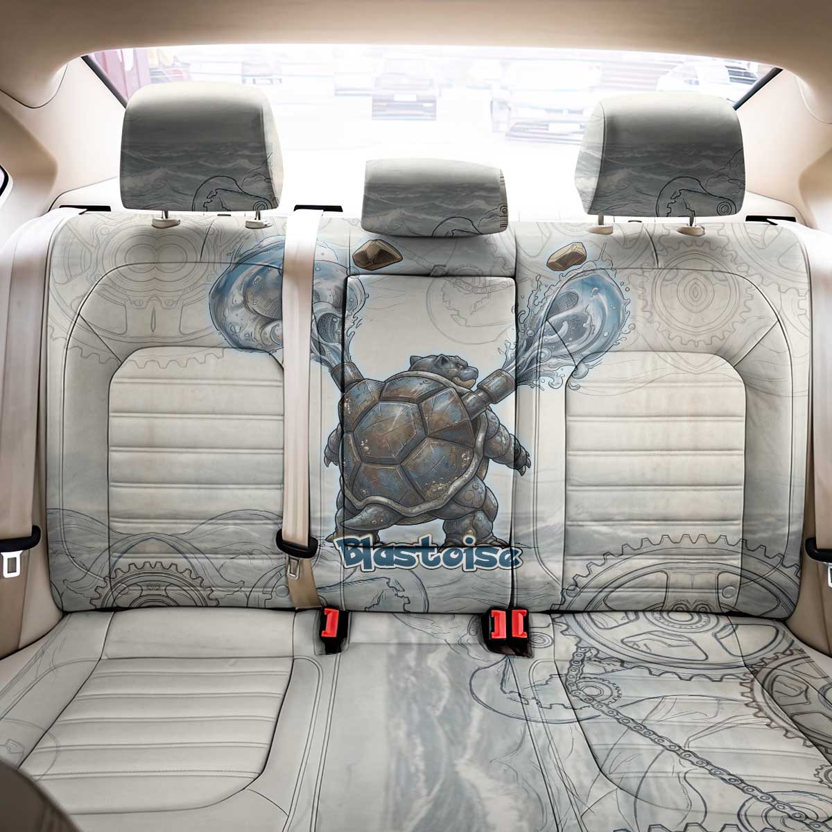 Blastoise Back Car Seat Cover Steampunk Mechanical Gear Art