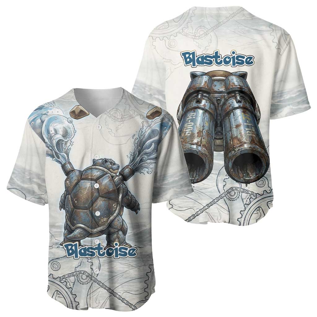 Blastoise Baseball Jersey Steampunk Mechanical Gear Art