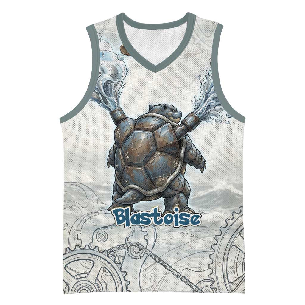 Blastoise Basketball Jersey Steampunk Mechanical Gear Art