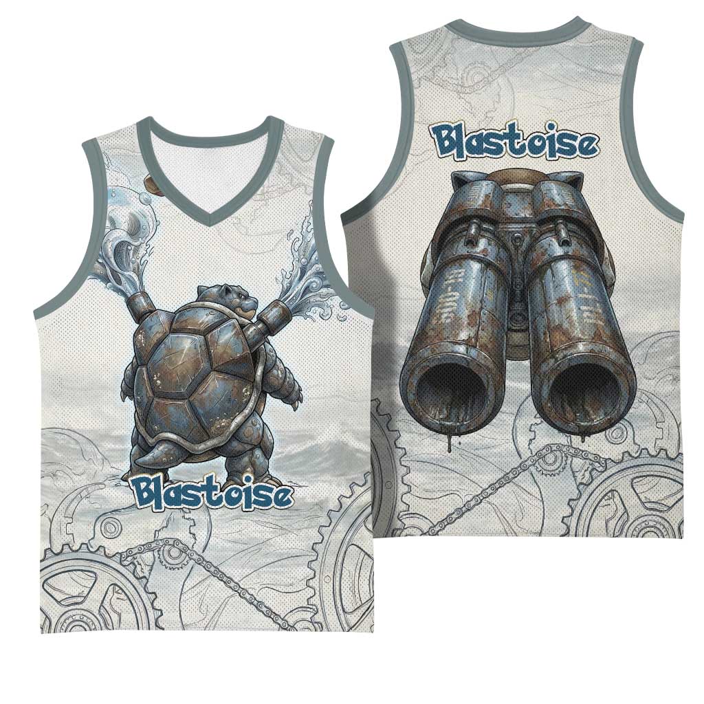 Blastoise Basketball Jersey Steampunk Mechanical Gear Art