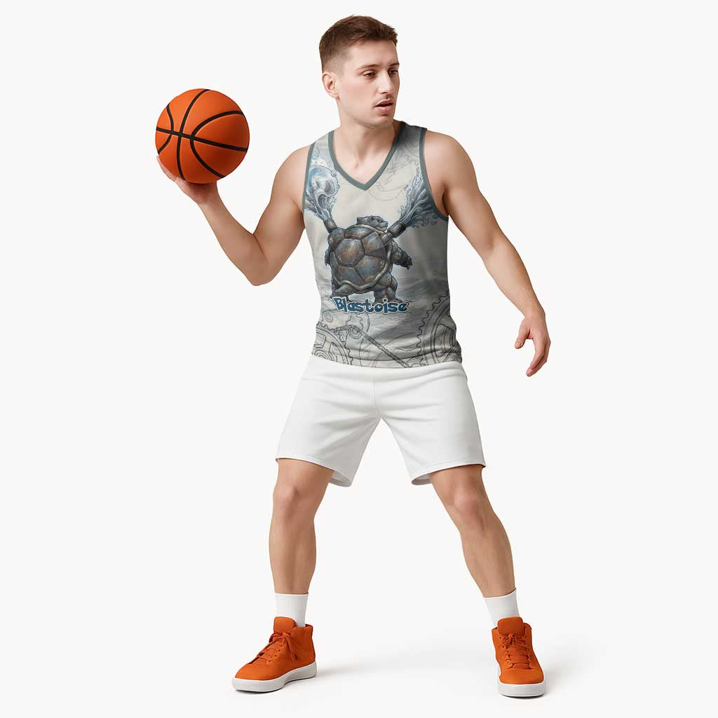 Blastoise Basketball Jersey Steampunk Mechanical Gear Art