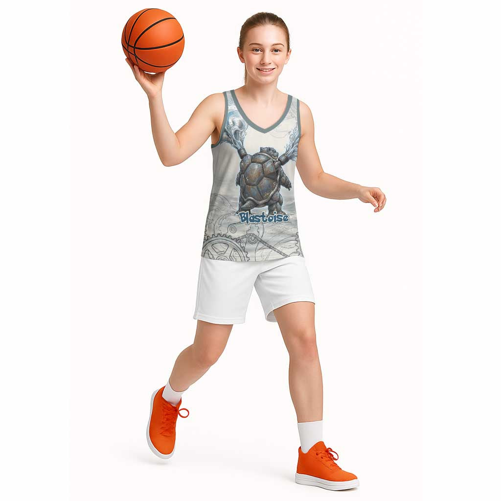 Blastoise Basketball Jersey Steampunk Mechanical Gear Art