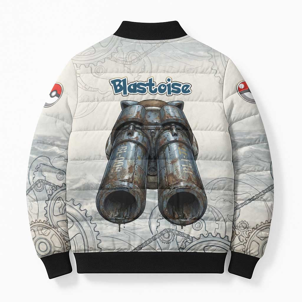 Blastoise Bomber Puffer Jacket Steampunk Mechanical Gear Art